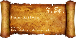 Halm Szilvia névjegykártya