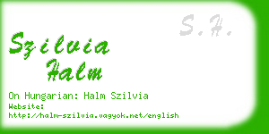 szilvia halm business card